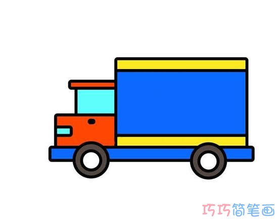 彩色大卡车怎么画_好看大卡车简笔画