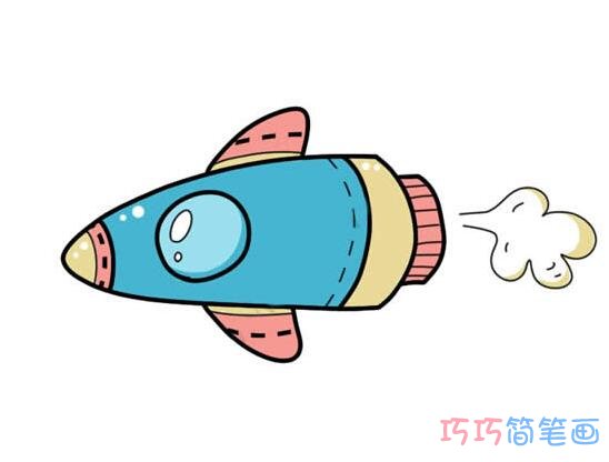 卡通火箭怎么画可爱_火箭简笔画图片