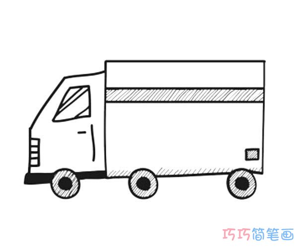 儿童货车怎么画好看_大卡车简笔画图片