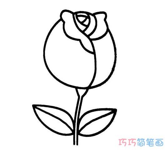 最简单的玫瑰花画法_玫瑰花简笔画图片