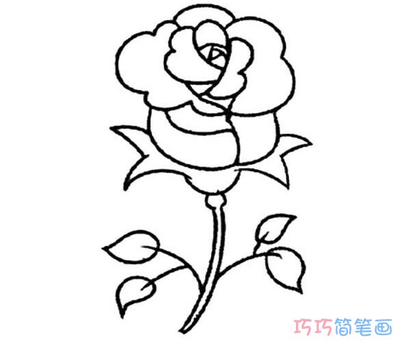 一朵美丽的玫瑰花_玫瑰花简笔画图片