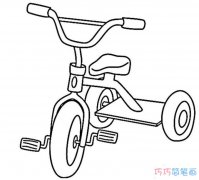 儿童三轮自行车怎么画简单_脚踏车简笔画图片