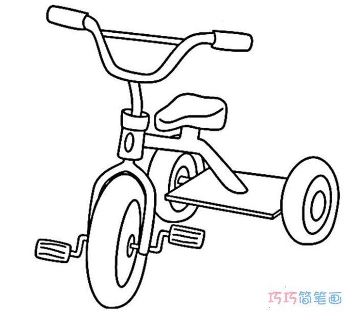 儿童脚踏车怎么画_脚踏车简笔画图片
