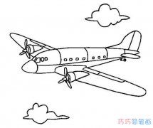 卡通战斗飞机怎么画简单_飞机简笔画图片