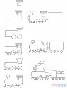 卡通小火车怎么画_可爱小火车简笔画