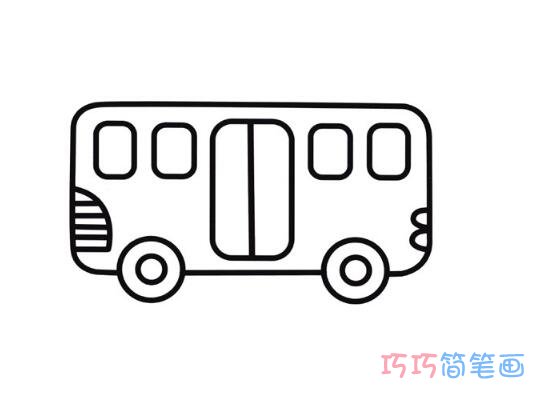彩色公共汽车怎么画可爱_汽车简笔画图片