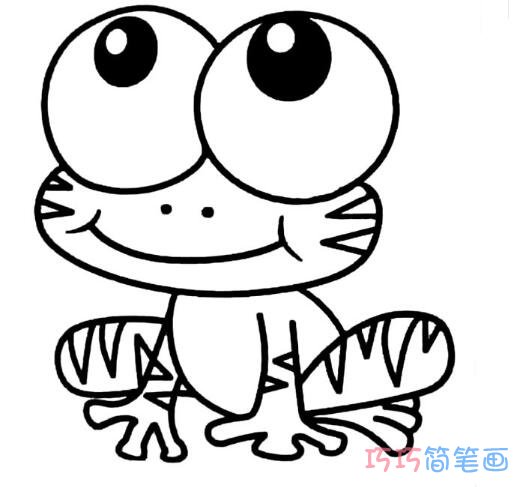卡通圆眼青蛙坐姿怎么画_青蛙简笔画图片