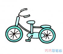 儿童自行车要怎么画上颜色_单车简笔画图片