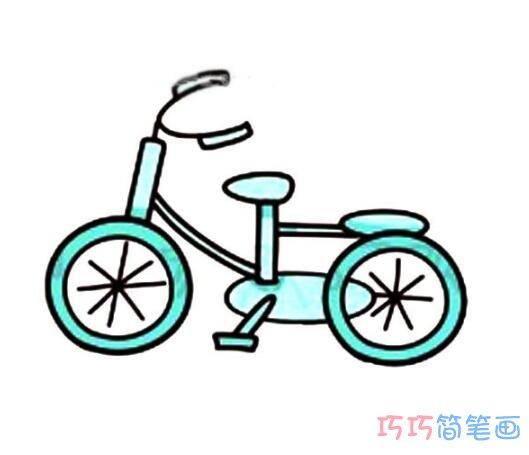 自行车要怎么画上颜色_自行车简笔画图片
