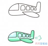 儿童飞机的画法分步骤讲解_卡通飞机简笔画图片