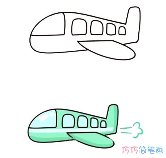 飞机的画法分步骤讲解_飞机简笔画图片