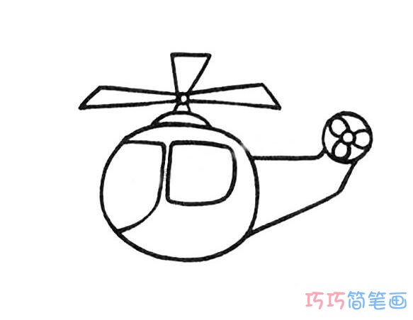 如何画彩色的直升飞机_飞机简笔画图片