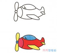 卡通色彩飞机怎么画简单可爱_飞机简笔画图片