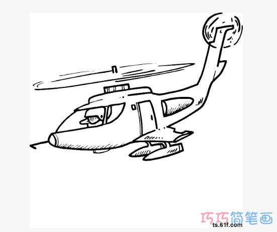 超简单直升飞机画法好看_飞机简笔画图片
