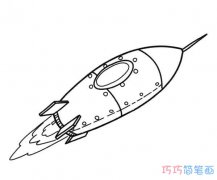 卡通火箭发射怎么画素描_火箭简笔画图片