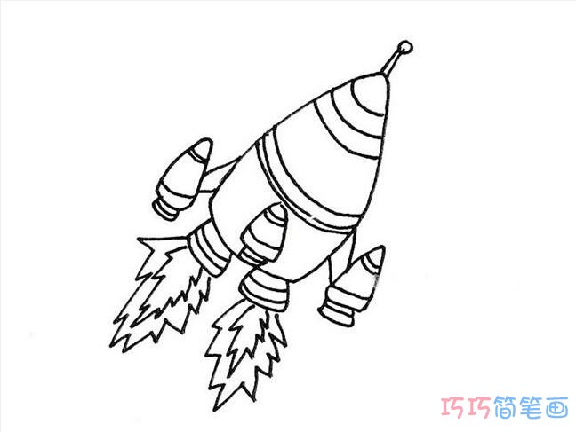 起飞火箭怎么画可爱_火箭简笔画图片
