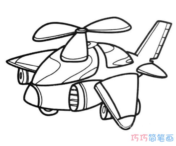 直升飞机怎么画可爱_飞机简笔画图片