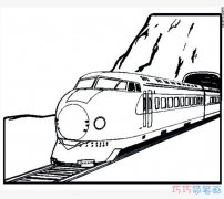 出站的火车怎么画素描_简单火车简笔画图片