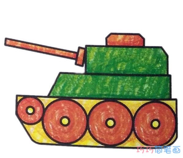 陆路坦克怎么画简单_坦克简笔画图片