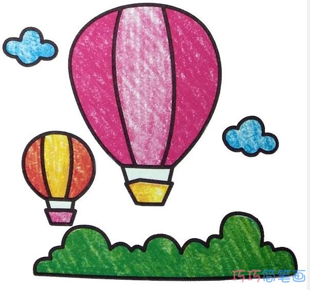 幼儿热气球怎么画_好看热气球简笔画图片