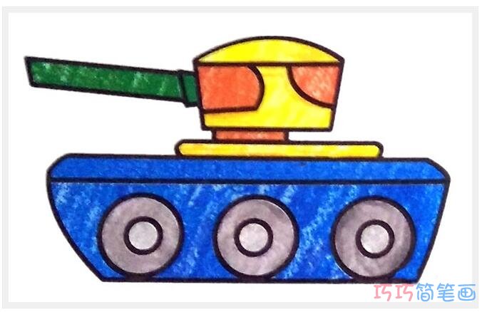 卡通坦克要怎么画_儿童坦克简笔画图片