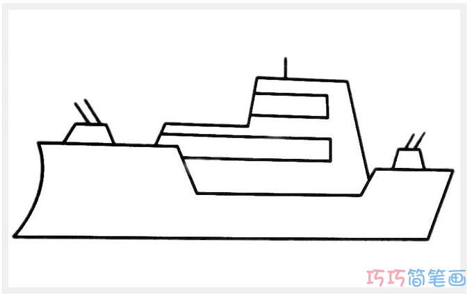 儿童彩色军舰怎么画_彩色军舰简笔画图片
