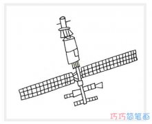 人造卫星要怎么画简单好看_人造卫星简笔画图片