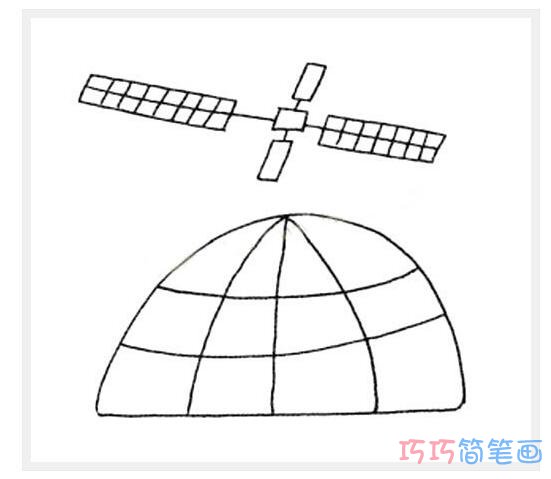 人造卫星要怎么画好看_人造卫星简笔画图片