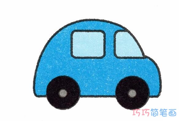 卡通小汽车怎么画_带步骤小汽车简笔画图片