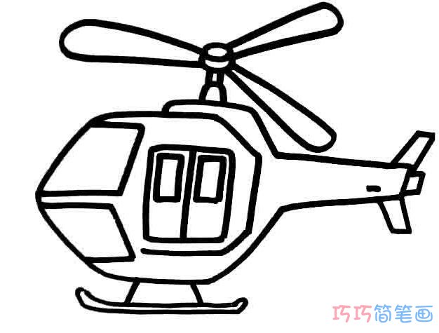 卡通直升飞机怎么画_简单直升飞机简笔画图片