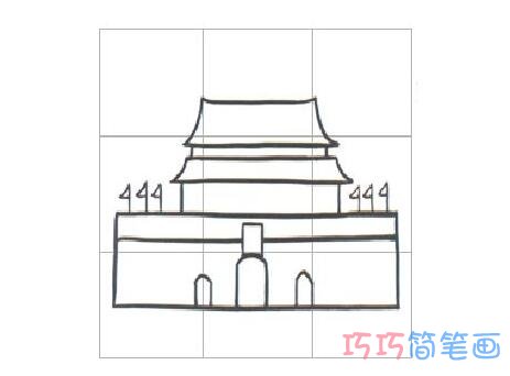 幼儿天安门怎么画简单_简洁天安门简笔画图片