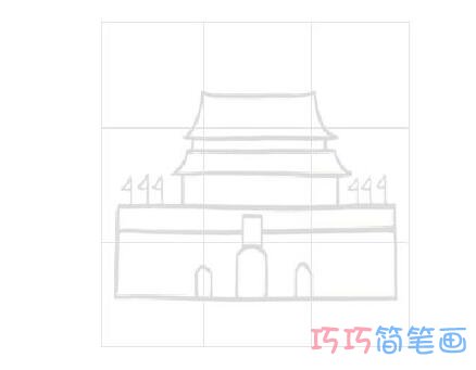 幼儿天安门怎么画简单_简洁天安门简笔画图片