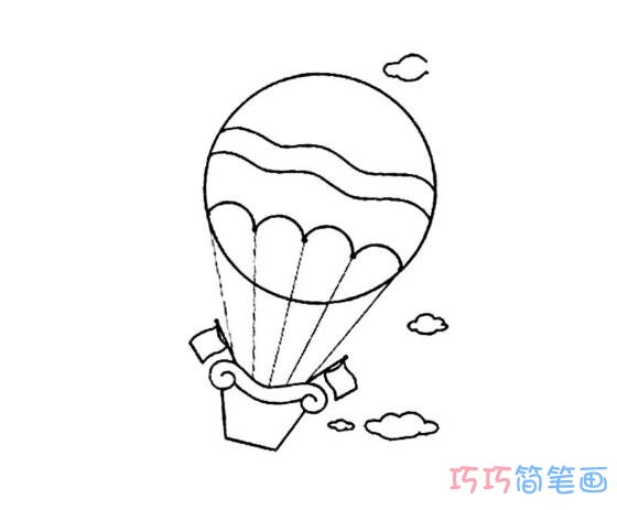 儿童热气球怎么画_简单热气球简笔画图片