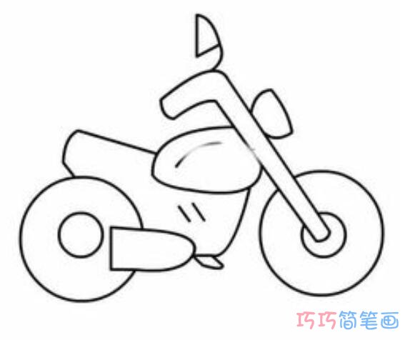 儿童摩托车怎么画可爱_摩托车简笔画图片