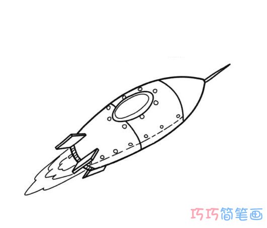 蓝色火箭怎么画可爱_卡通火箭简笔画图片
