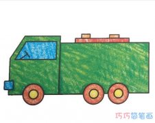 简单运货大货车怎么画带颜色_货车简笔画图片