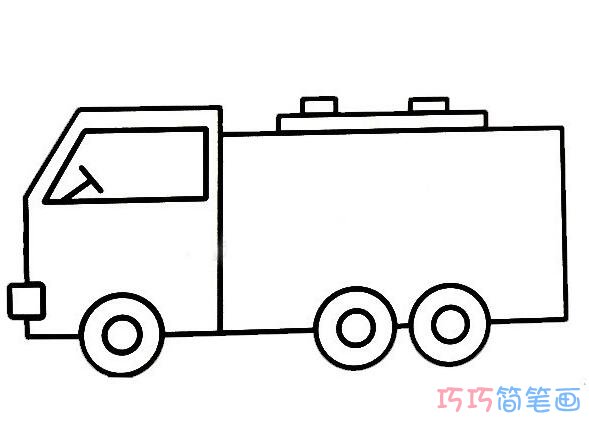 军绿色货车怎么画好看_货车简笔画图片