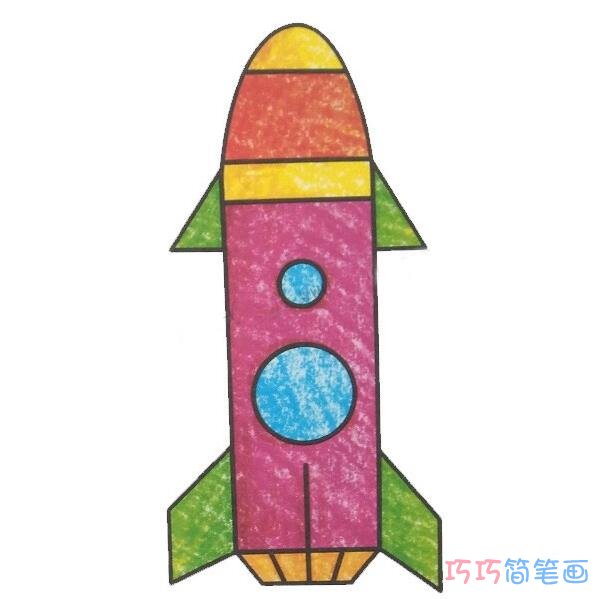 幼儿火箭怎么画_胖胖火箭简笔画图片