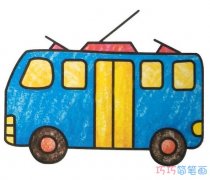 儿童彩色电车怎么画简单可爱_电车简笔画图片