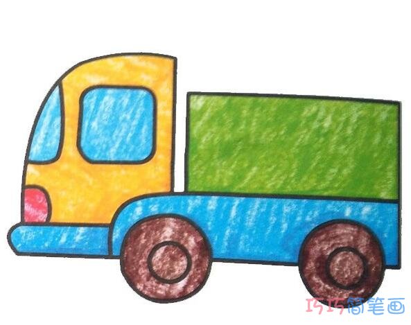 货车怎么画简单_简洁货车简笔画图片