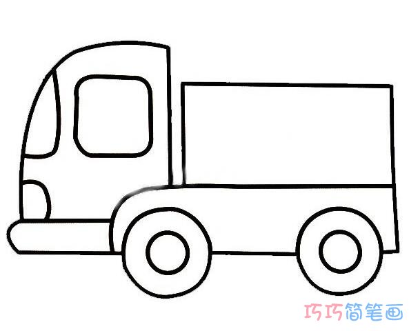 货车怎么画简单_简洁货车简笔画图片