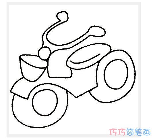 摩托车怎么画出各种造型_摩托车简笔画图片