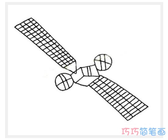 简单卫星怎么画好看 人造地球卫星的简笔画图片