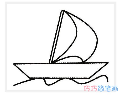 各种各样的帆船怎么画_帆船简笔画图片