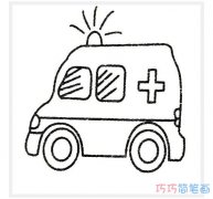 儿童卡通救护车的简单画法_救护车简笔画图片