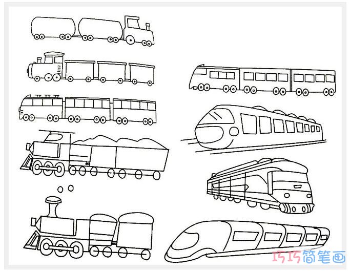 列车怎么画好看_列车简笔画图片