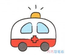 儿童彩色救护车怎么画简单可爱 救护车简笔画图片