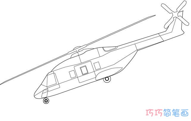 简单直升机怎么画好看 直升机的简笔画图片