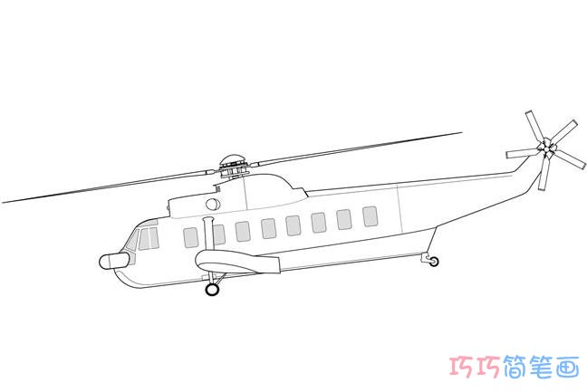 简单直升机怎么画好看 直升机的简笔画图片