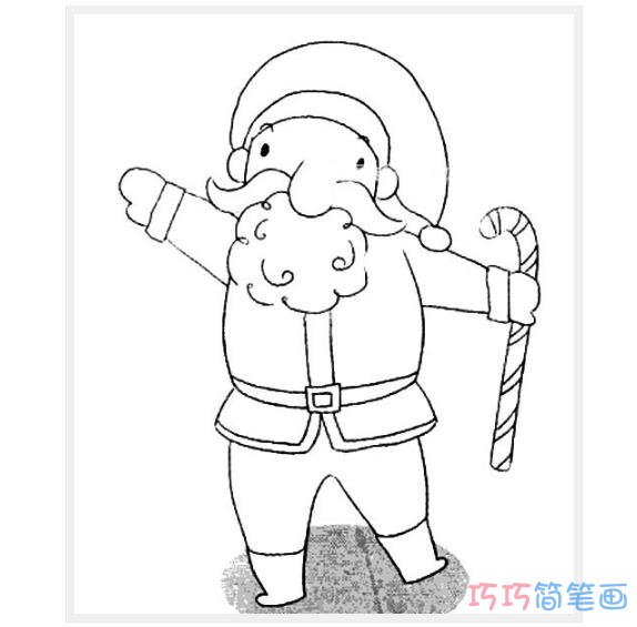 跳舞圣诞老人怎么画_好看可爱圣诞老人简笔画图片
